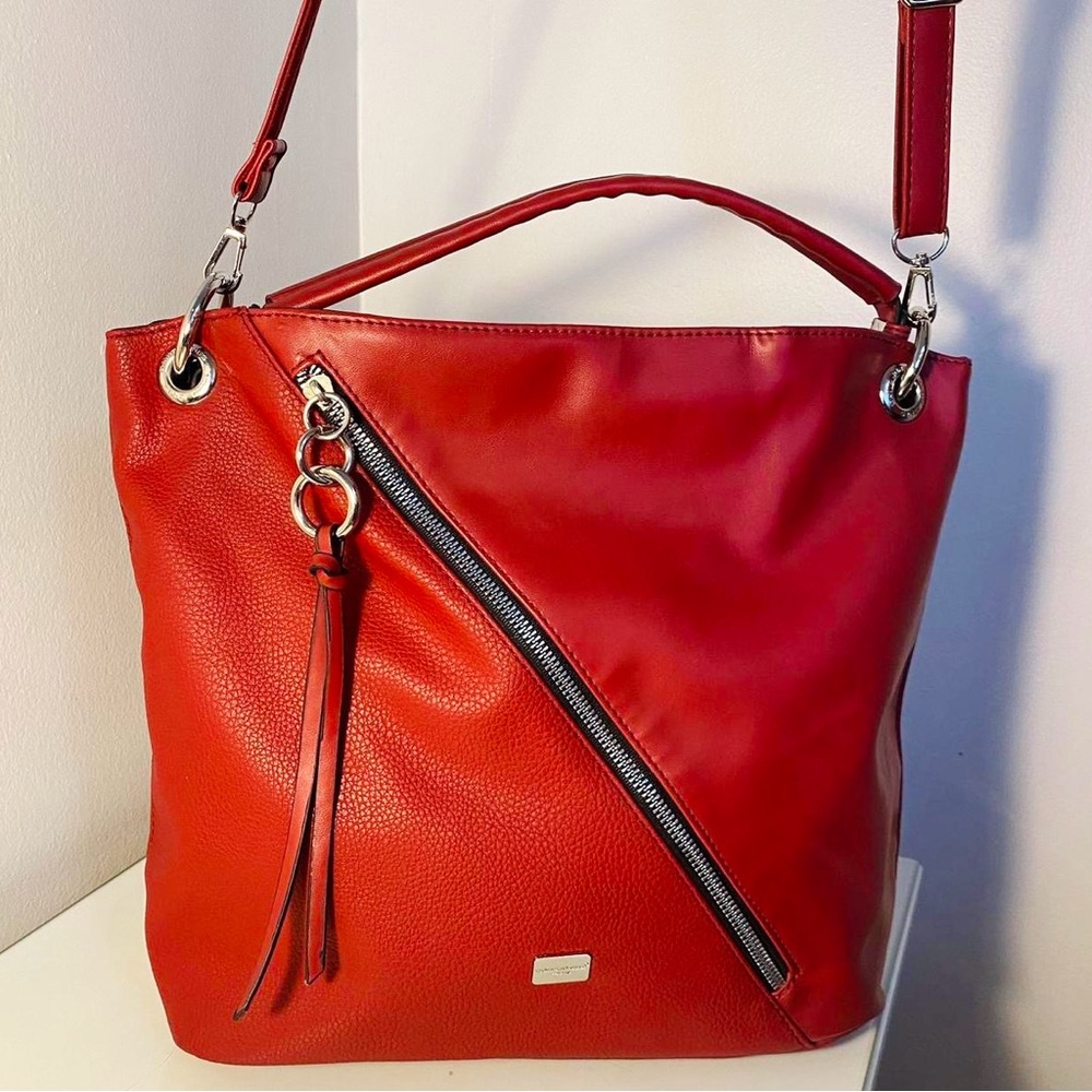 David Jones Faux Leather Shoulder Bag Red